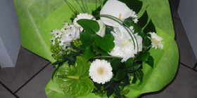 Bouquet aux couleurs blanc & vert
